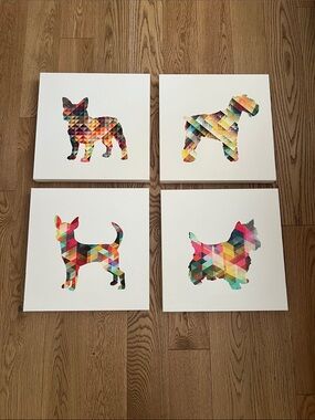 Multicolor Geometric Dog Silhouette Wall Art - Home Wall Decor by Emma Brooks